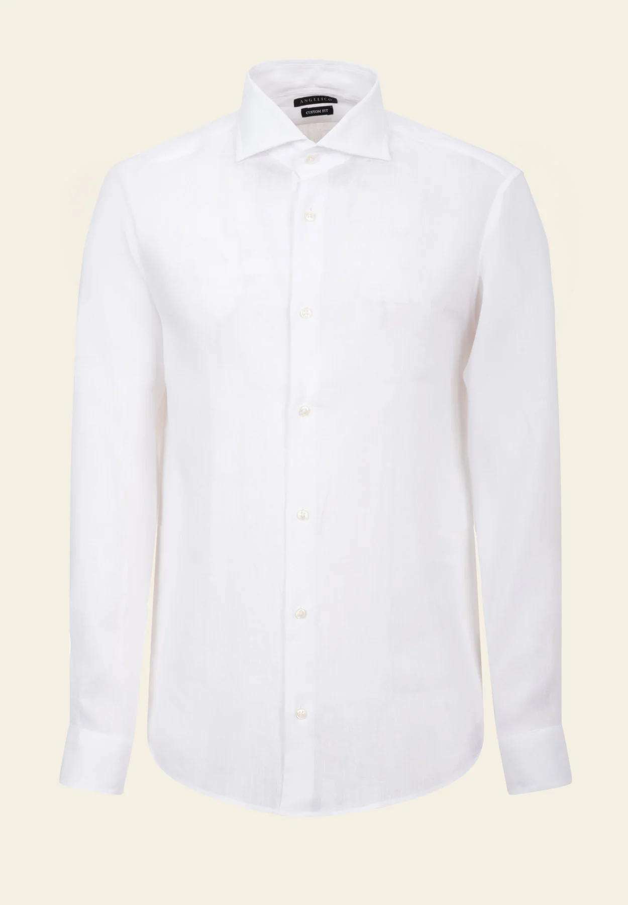 Camicia bianca lino custom fit