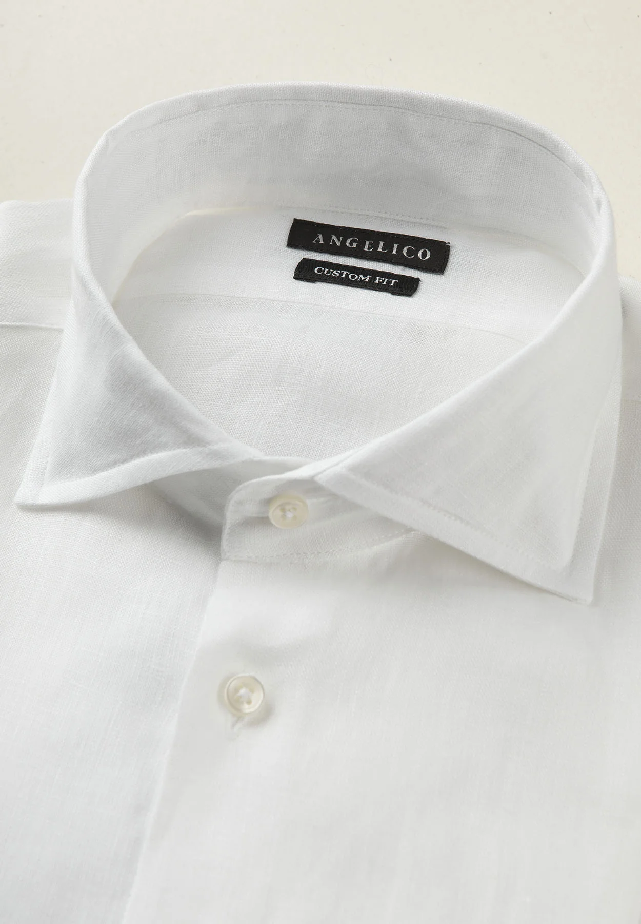 Camicia bianca lino custom fit - Image 2