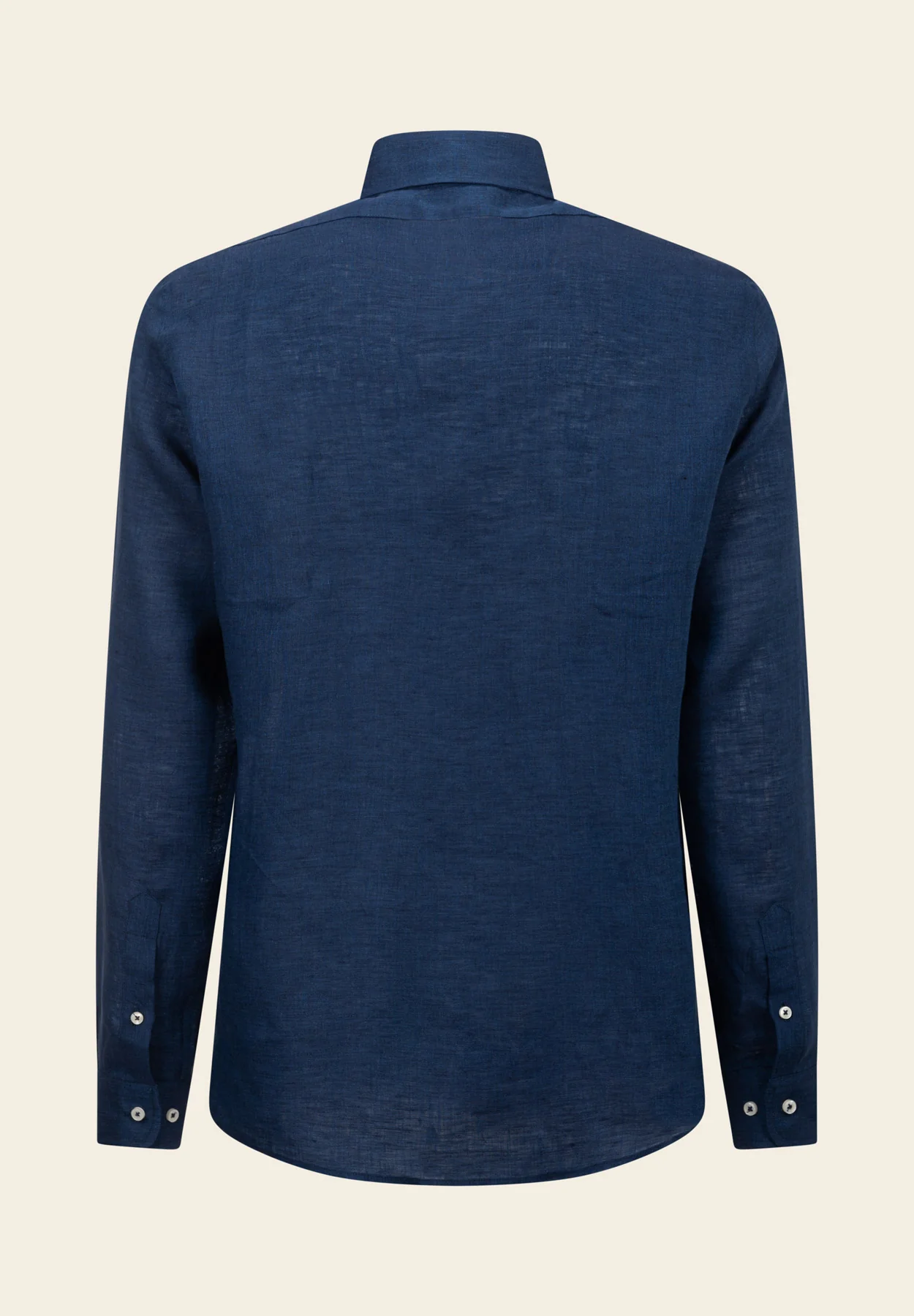 Camicia blu lino custom fit - Image 3