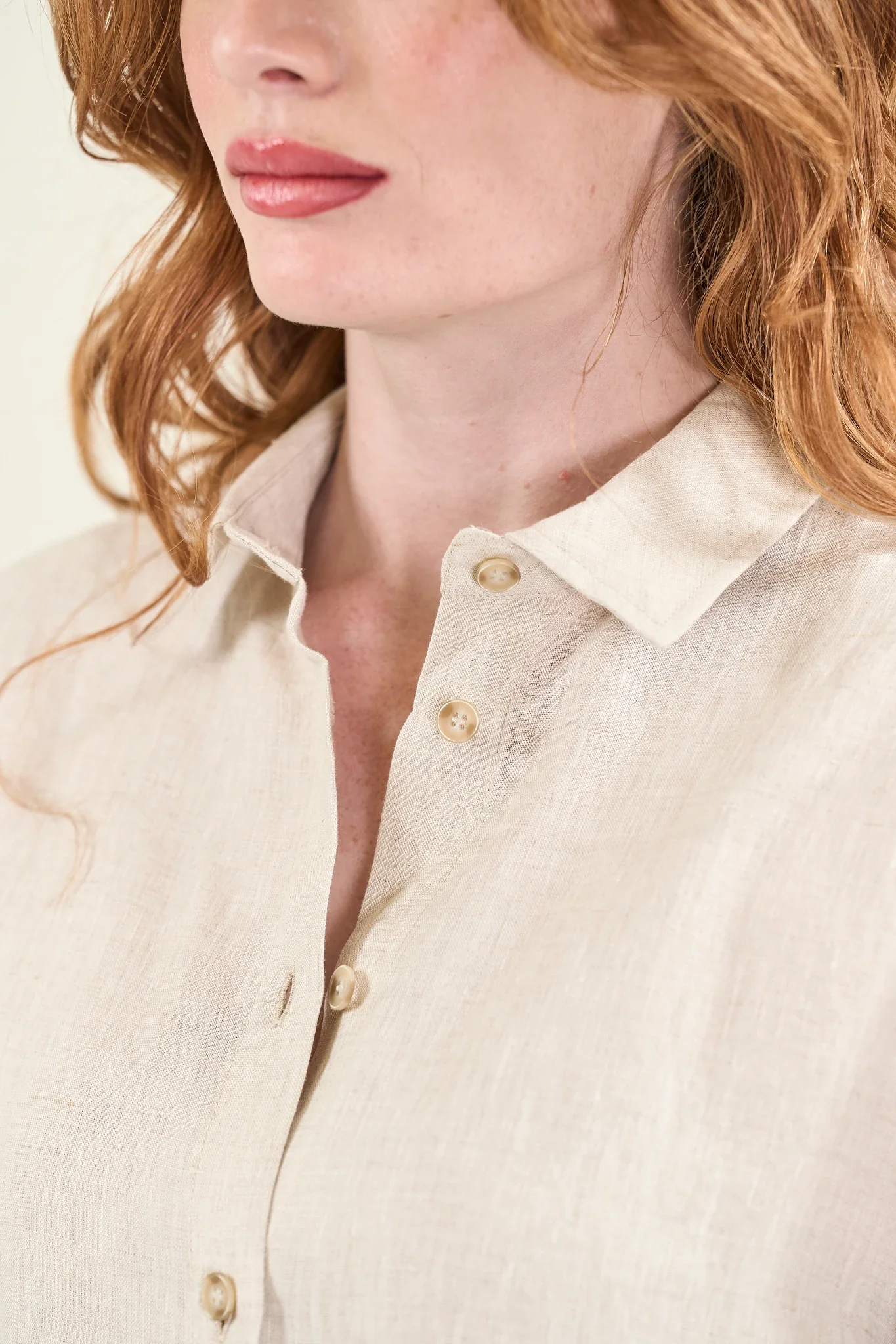 Camicia beige naturale lino - Image 2
