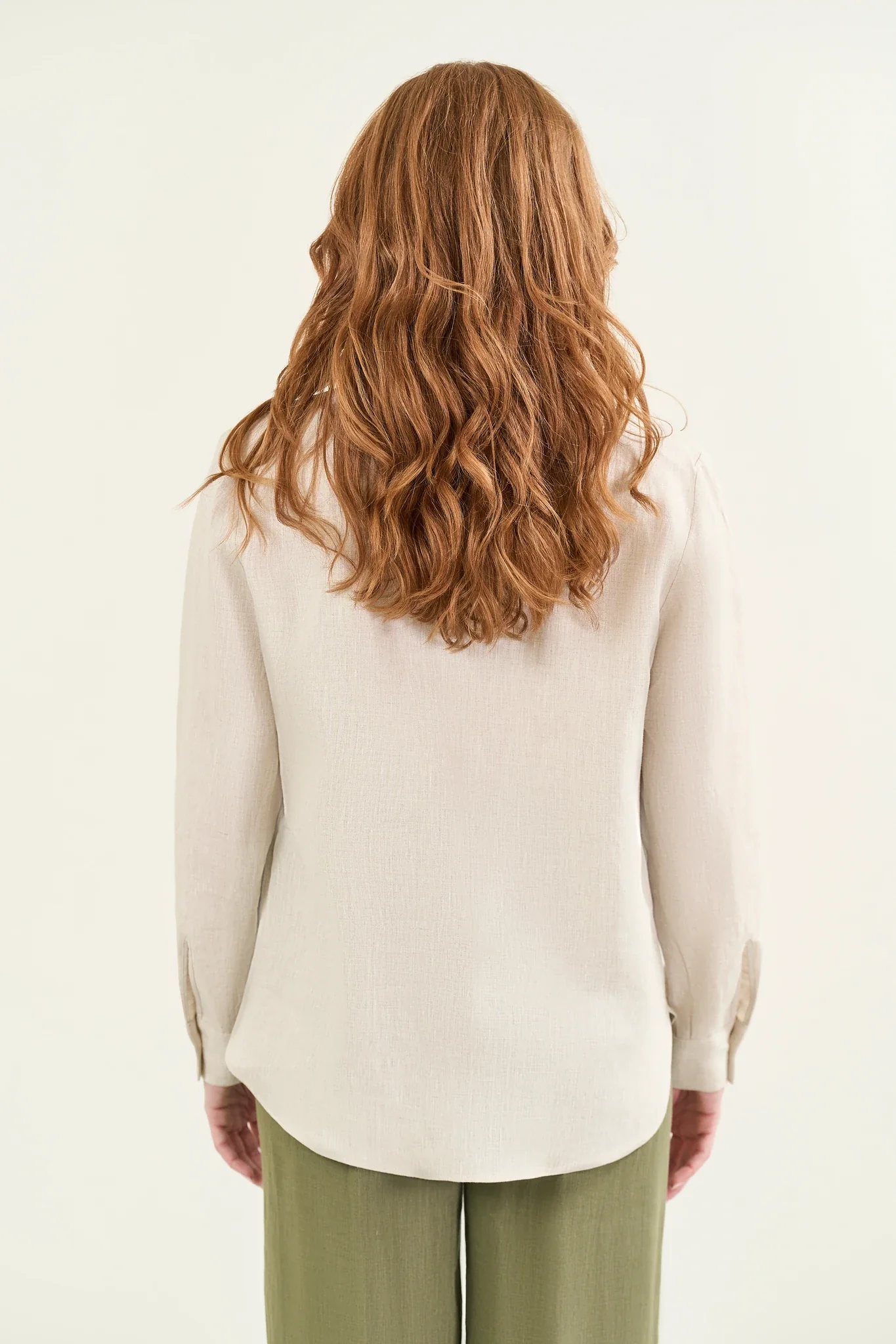 Camicia beige naturale lino - Image 4