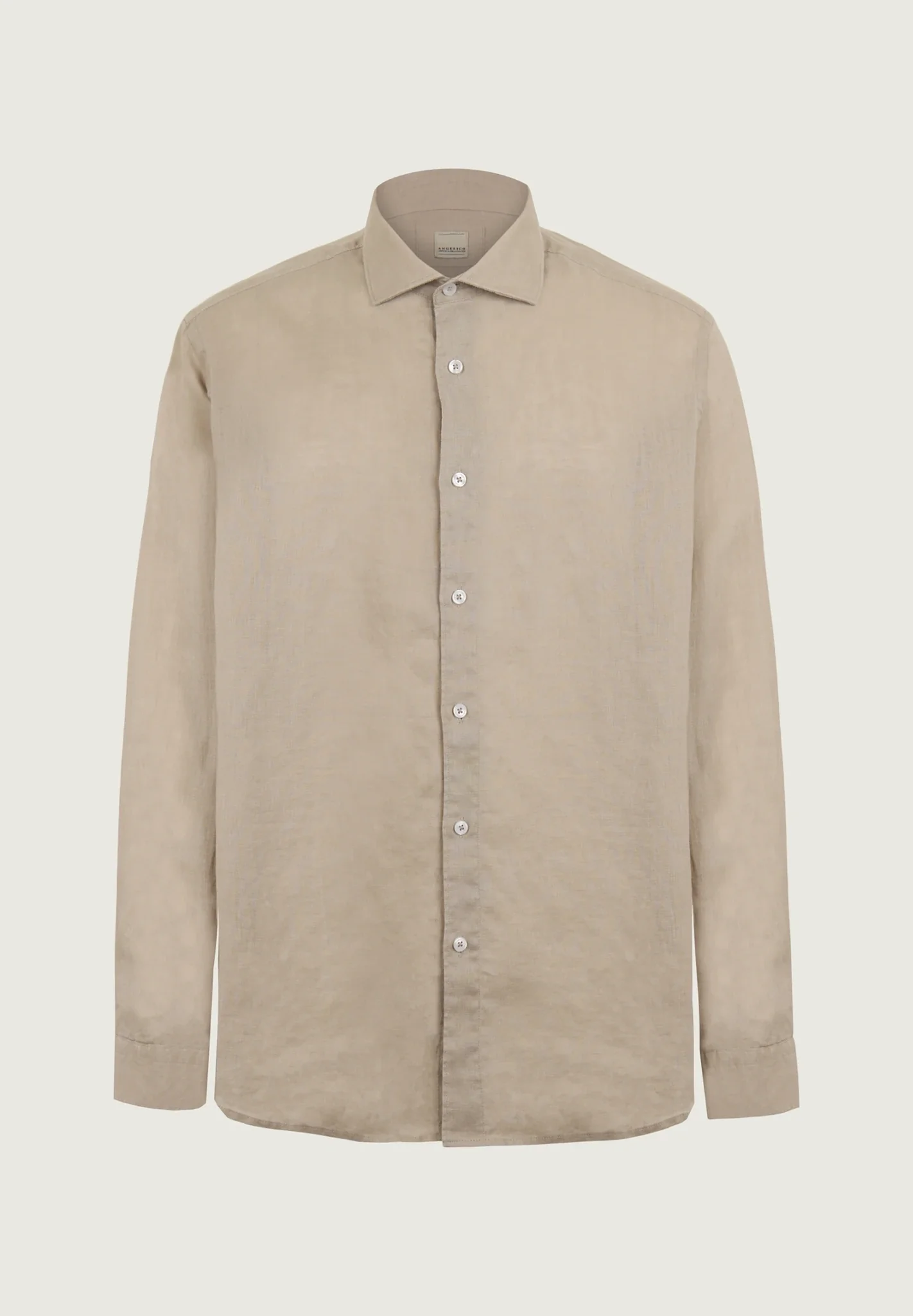 Camicia sabbia lino custom fit