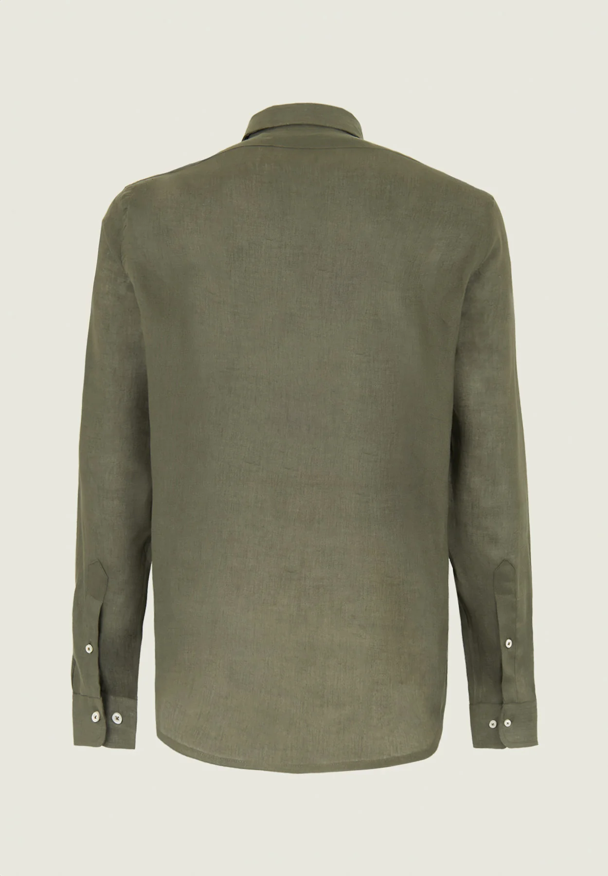 Camicia verde militare lino custom fit - Image 3
