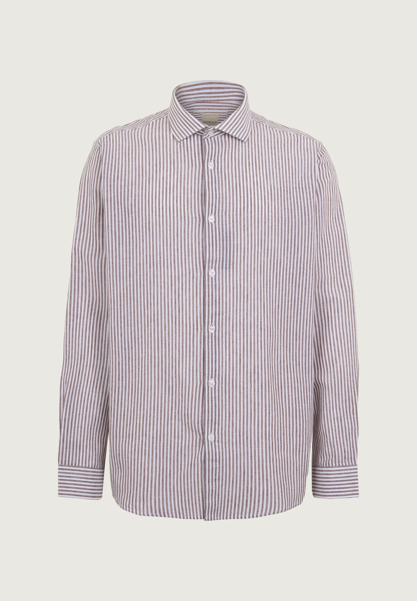 Camicia moro bianca bacchettina lino cotone custom fit