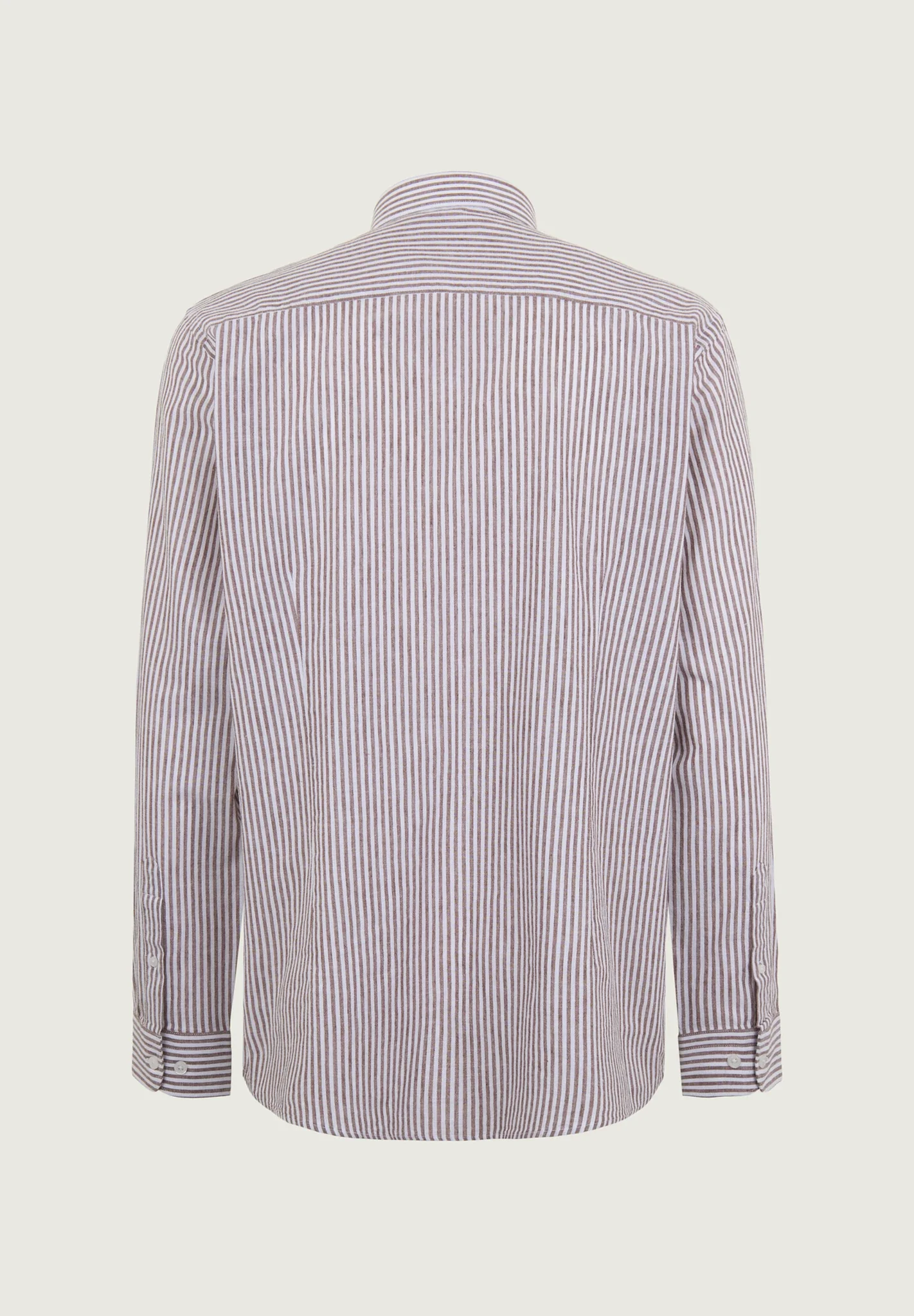 Camicia moro bianca bacchettina lino cotone custom fit - Image 3