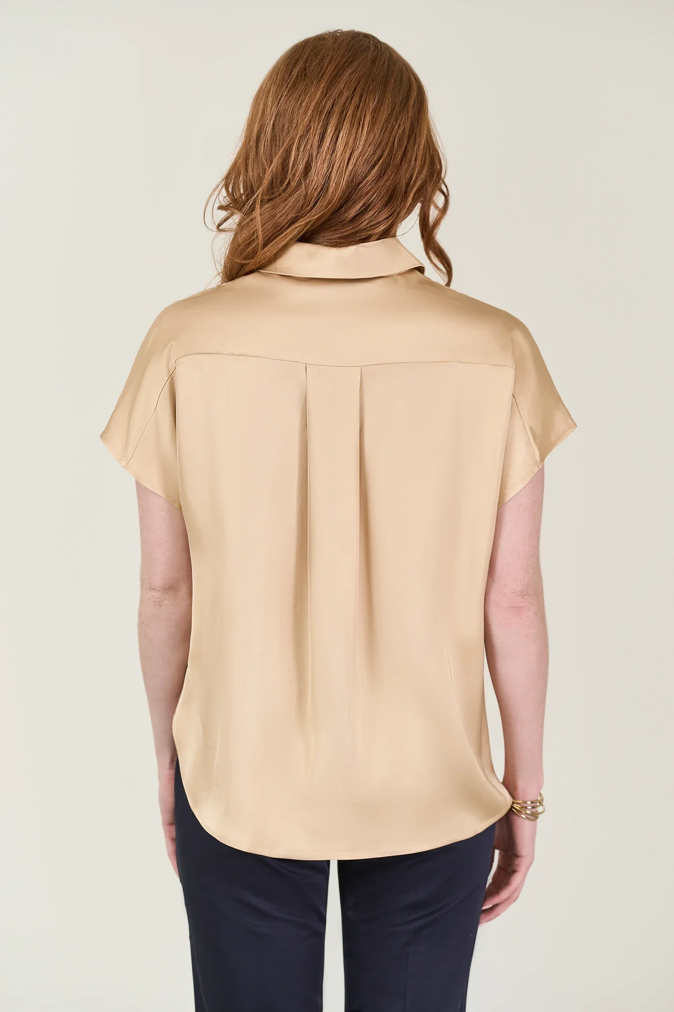 Camicia beige manica scesa viscosa - Image 4