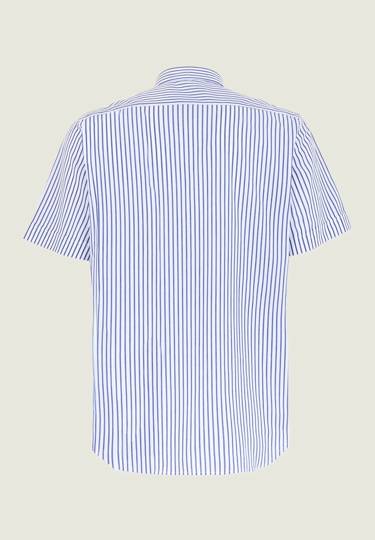 Camicia manica corta rigata bianca blu regular fit button-down - Image 3