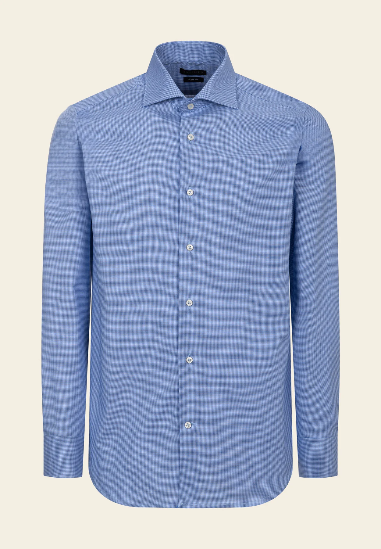 Camicia avio bianca microdisegno cotone slim fit