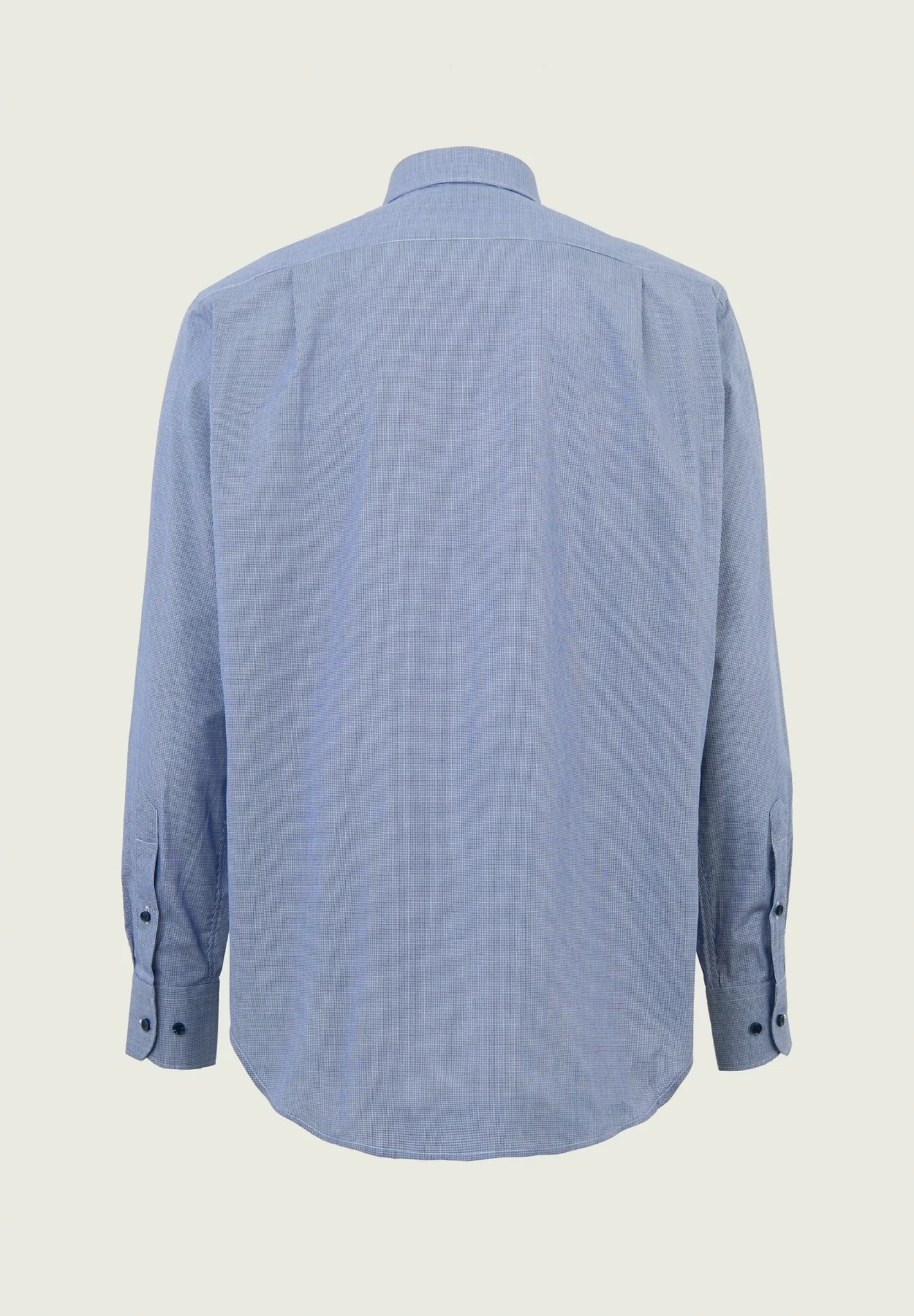 Camicia blu bianca microdisegno taschino cotone comfort fit - Image 3