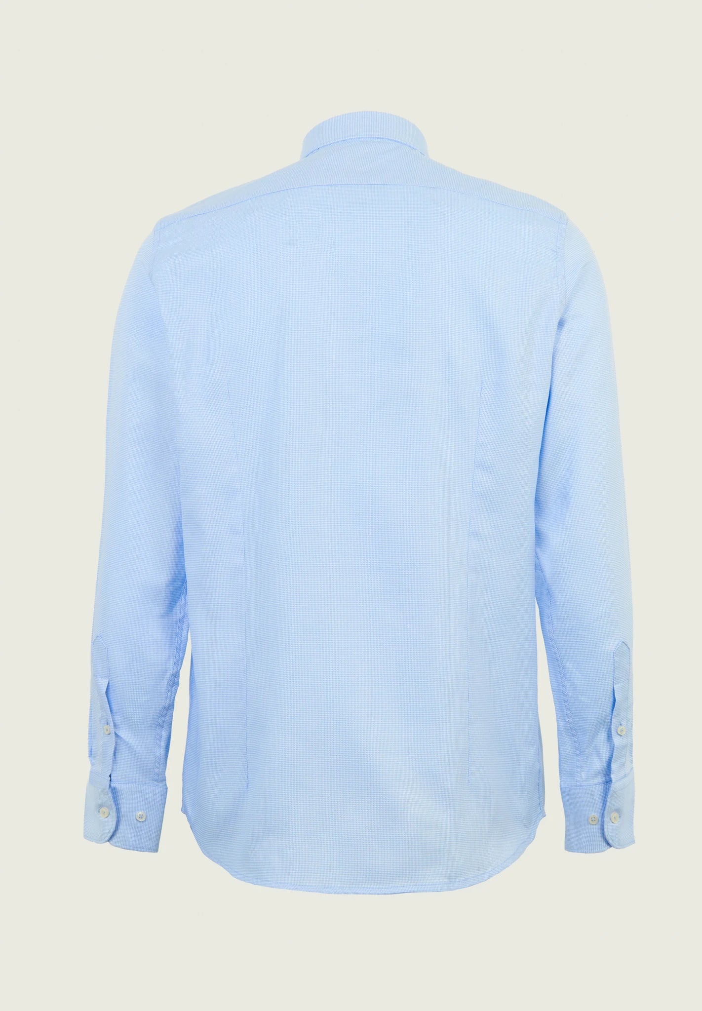 Camicia azzurra bianca microdisegno cotone slim fit - Image 3
