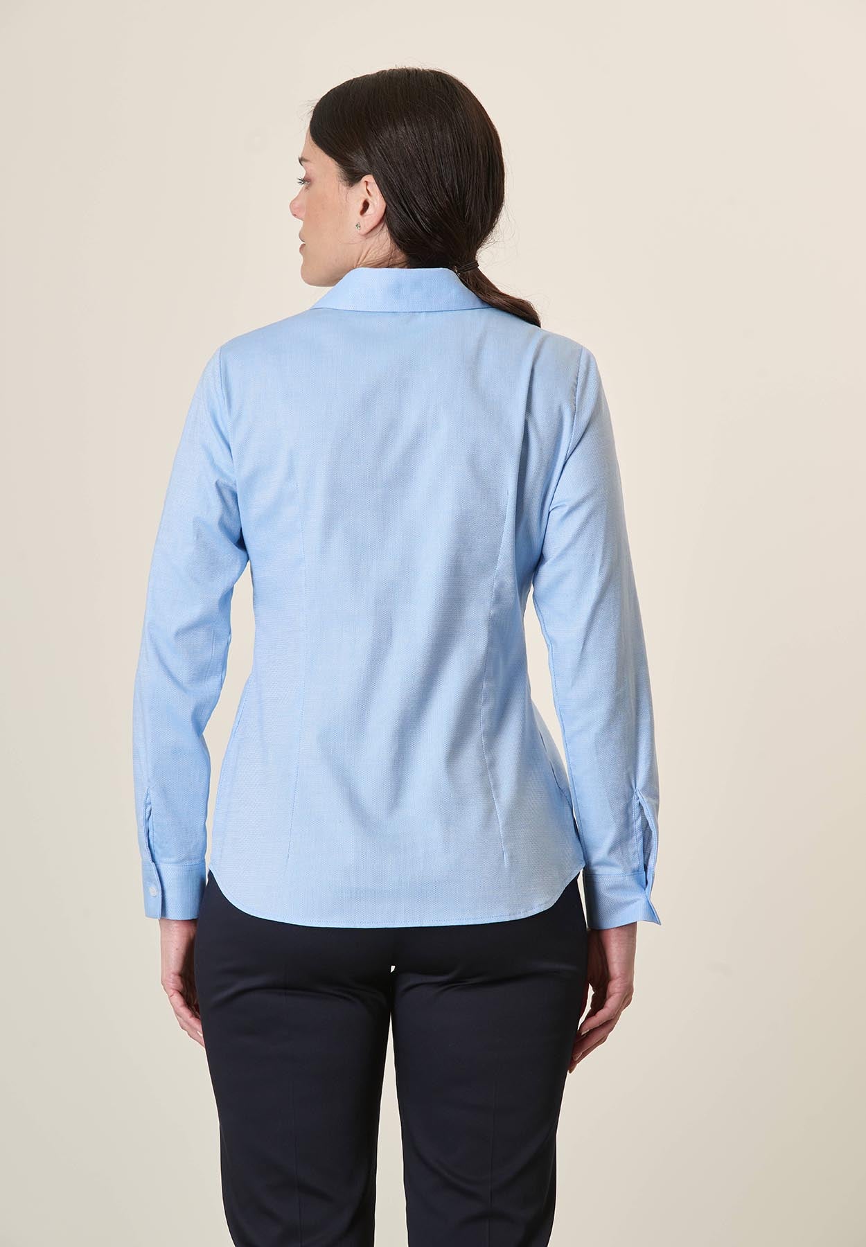 Camicia azzurra oxford cotone stretch - Image 3