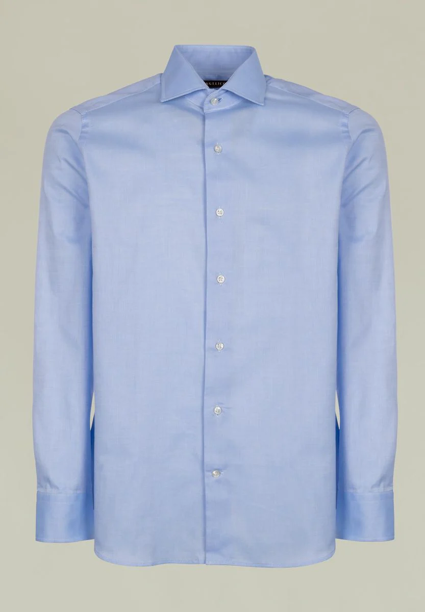 Camicia azzurra oxford cotone slim fit