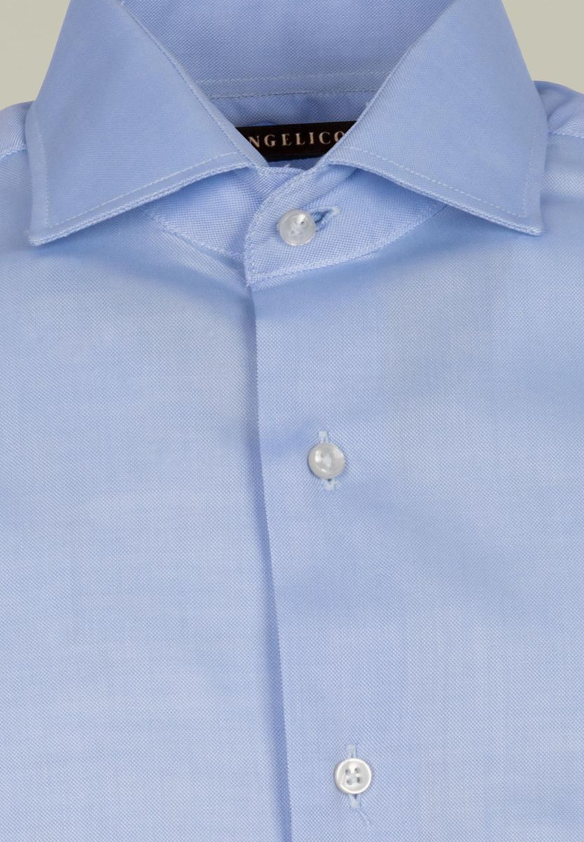 Camicia azzurra oxford cotone slim fit - Image 2