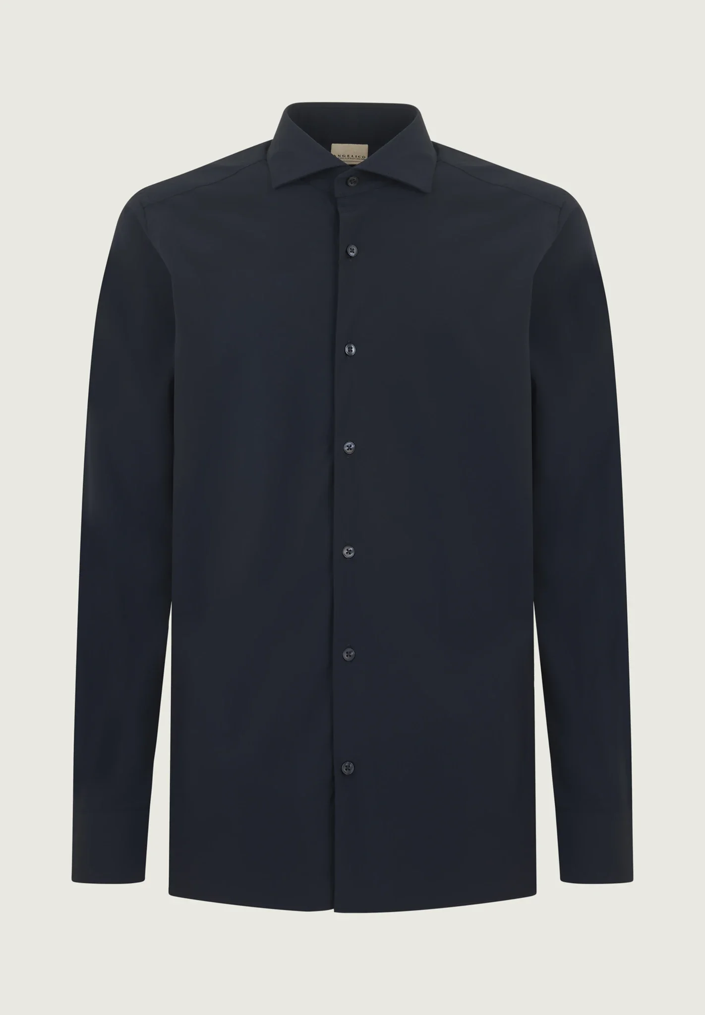 Camicia blu scuro tessuto performance custom fit