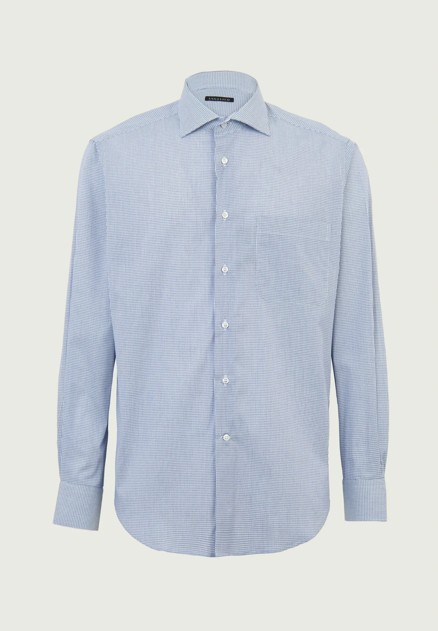 Camicia blu bianca quadri cotone comfort fit