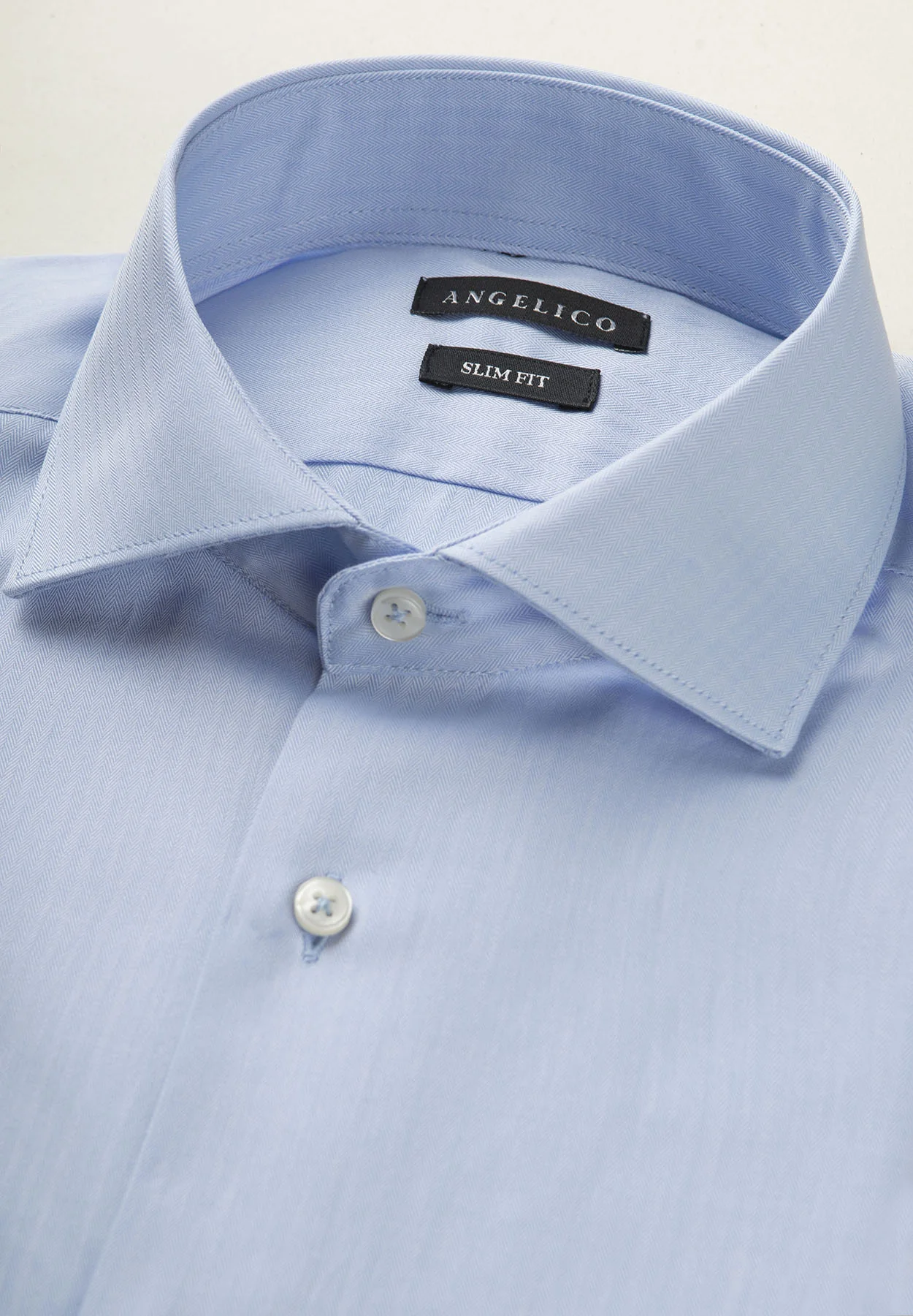 Camicia azzurra resca cotone slim fit - Image 2