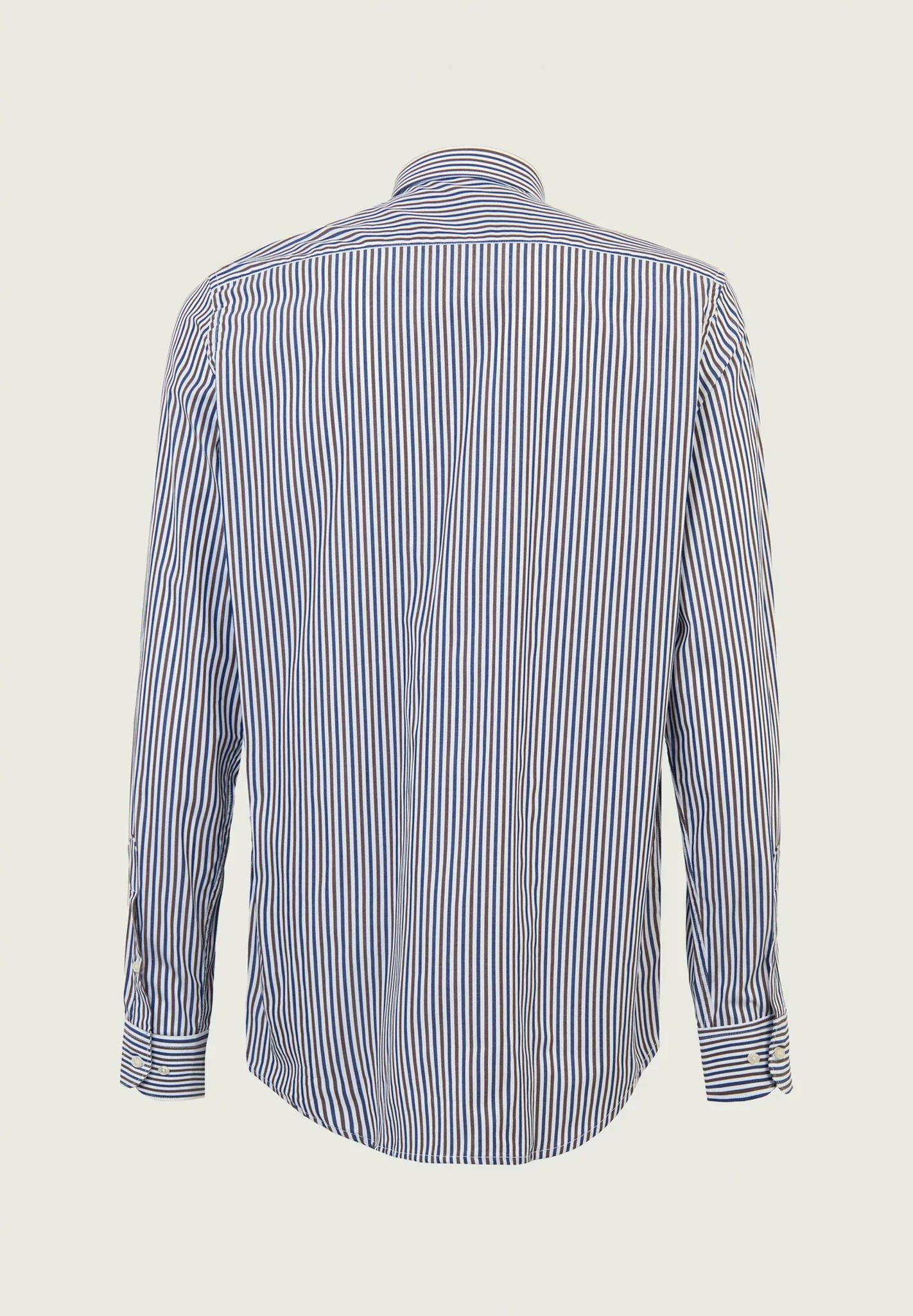 Camicia blu bianca rigata cotone button-down regular fit - Image 3