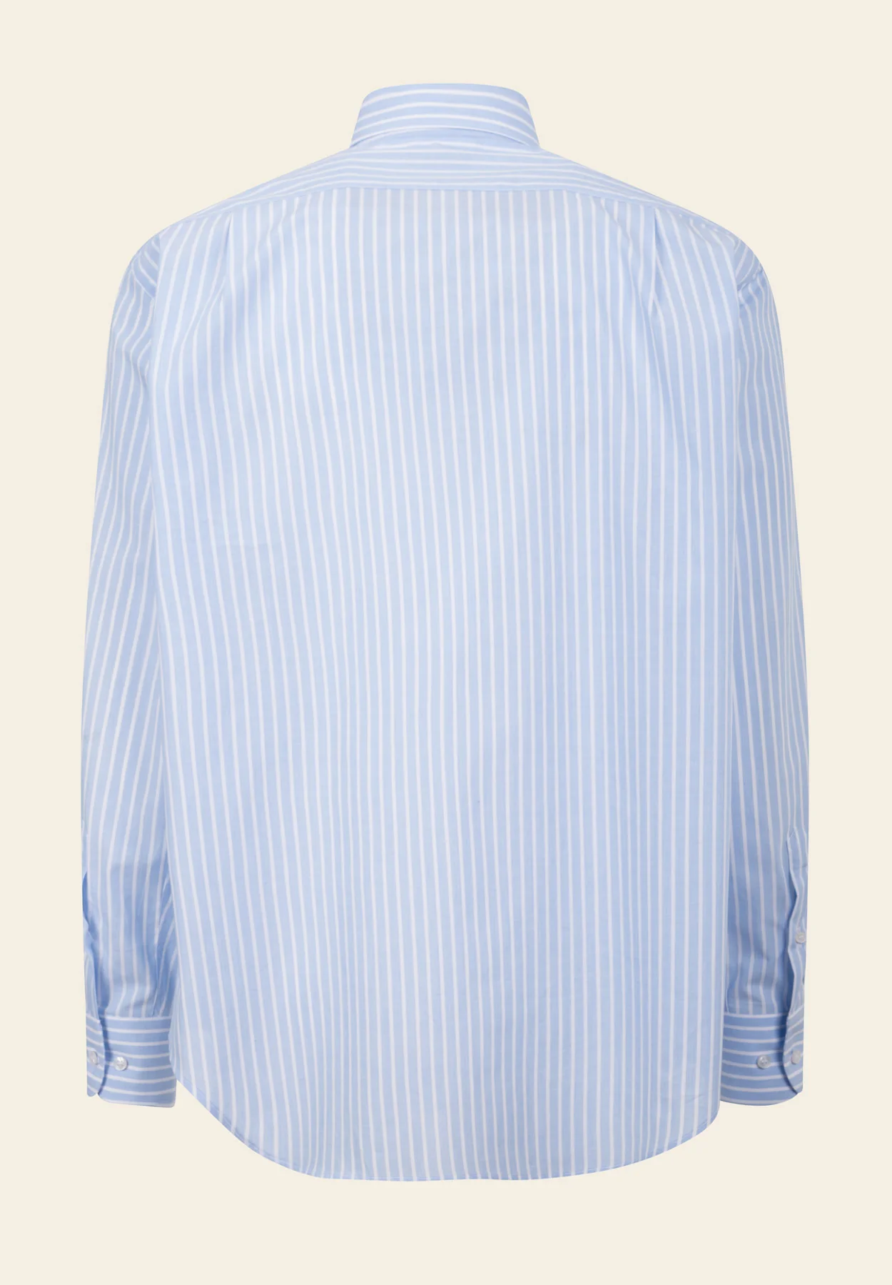 Camicia azzurra riga bianca cotone comfort fit - Image 3