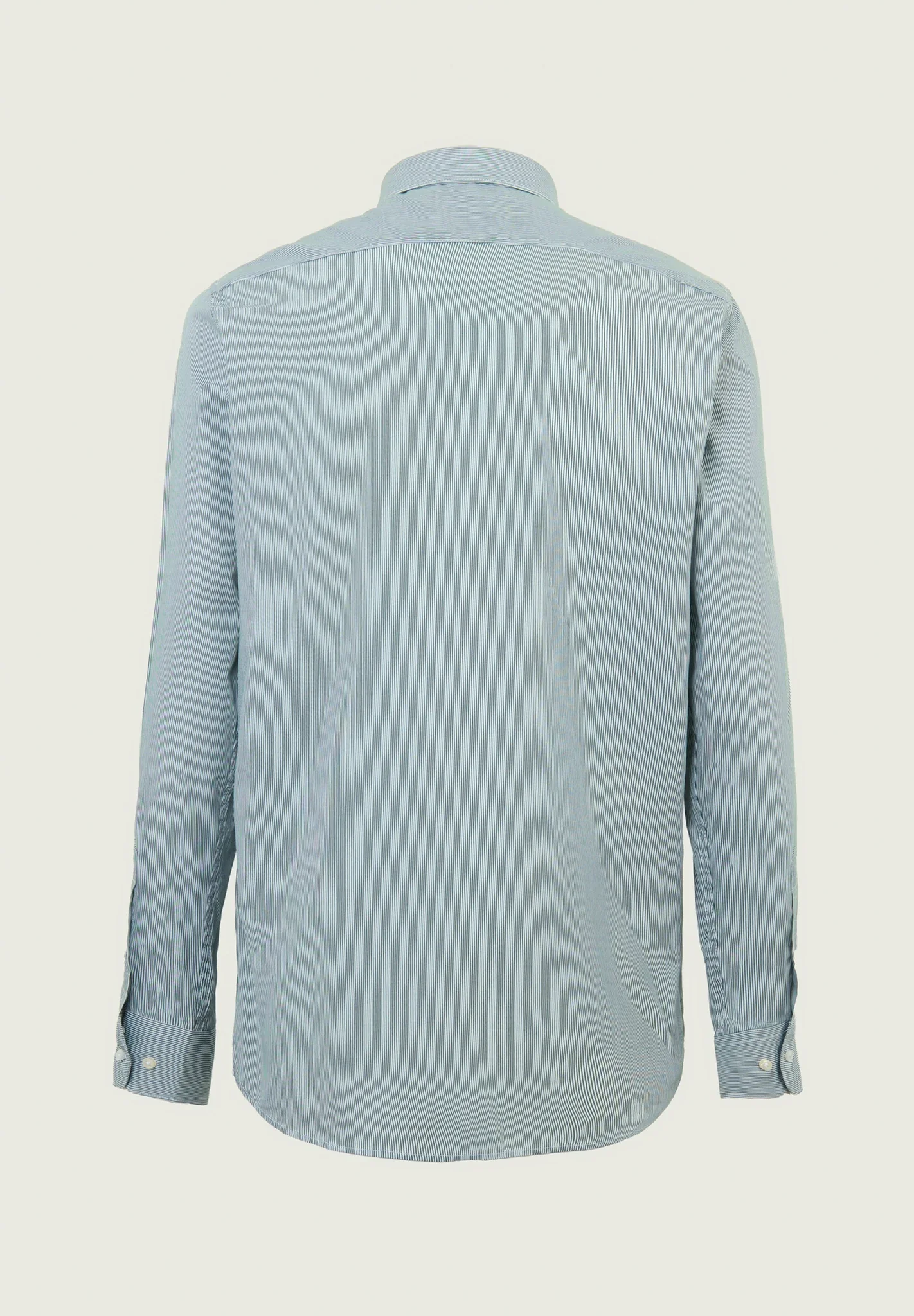 Camicia bianca verde rigata cotone regular fit - Image 3