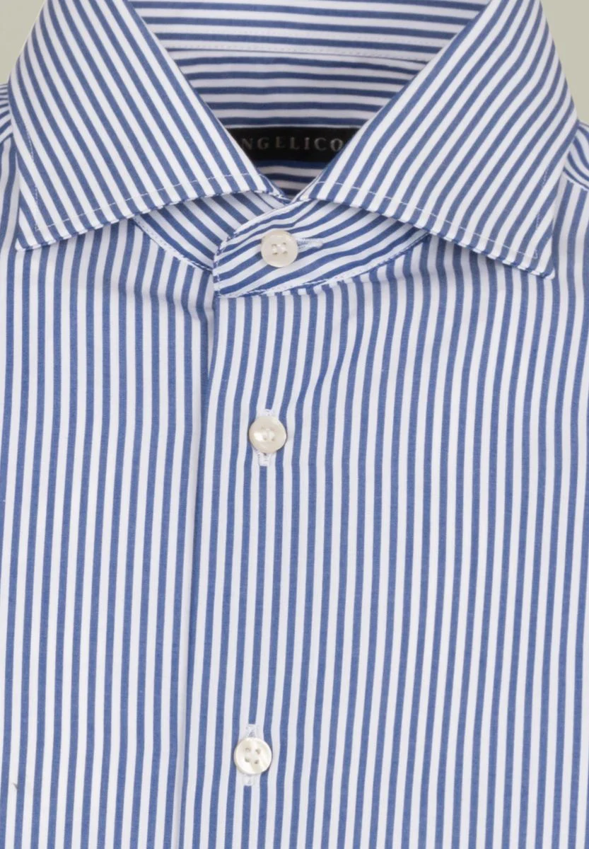 Camicia bacchetta blu bianca cotone regular fit - Image 2