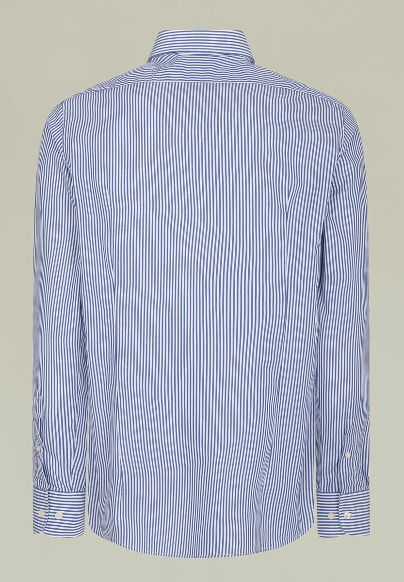 Camicia bacchetta blu bianca cotone regular fit - Image 3