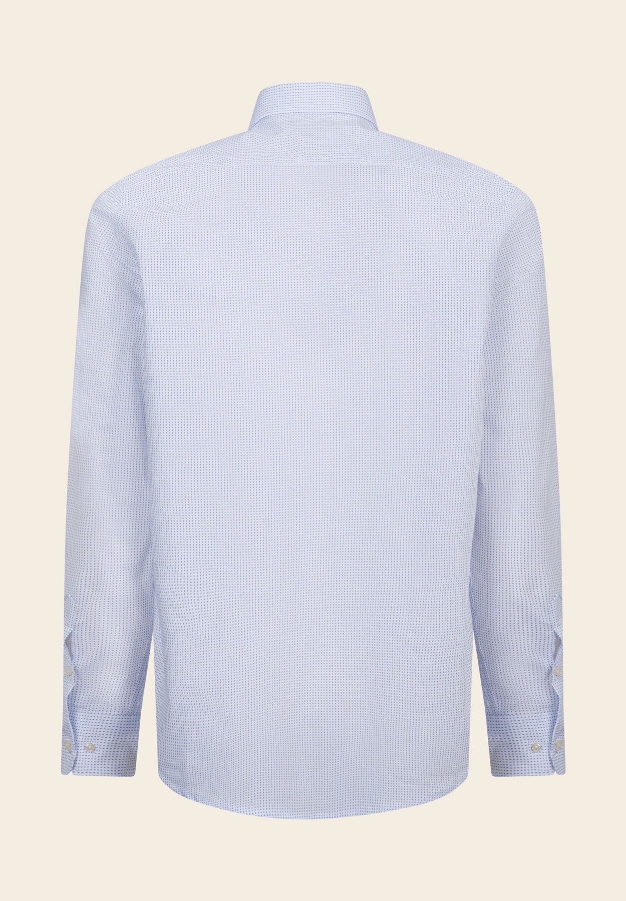 Camicia bianca microdisegno azzurro cotone regular fit - Image 3