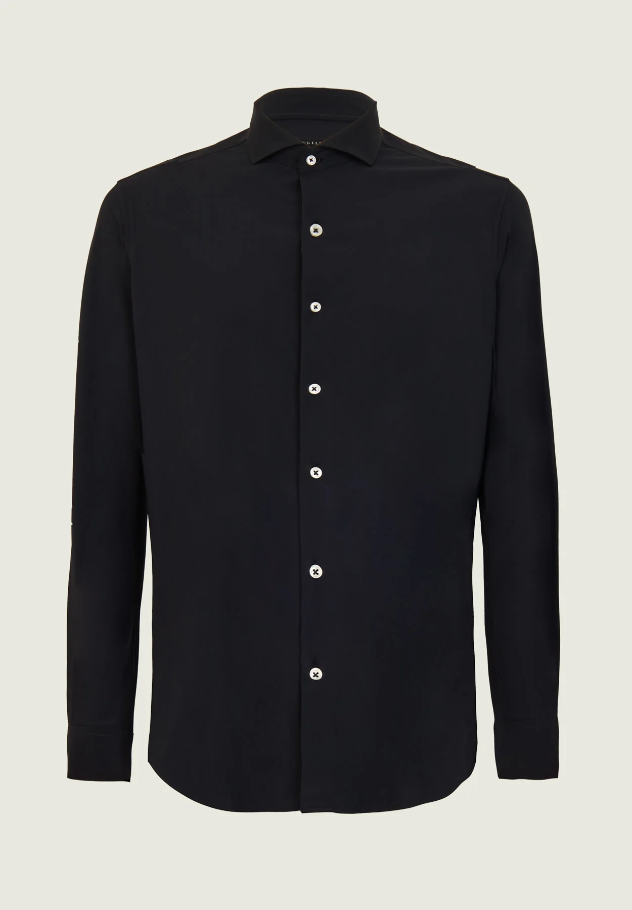 Camicia nera tessuto performance custom fit