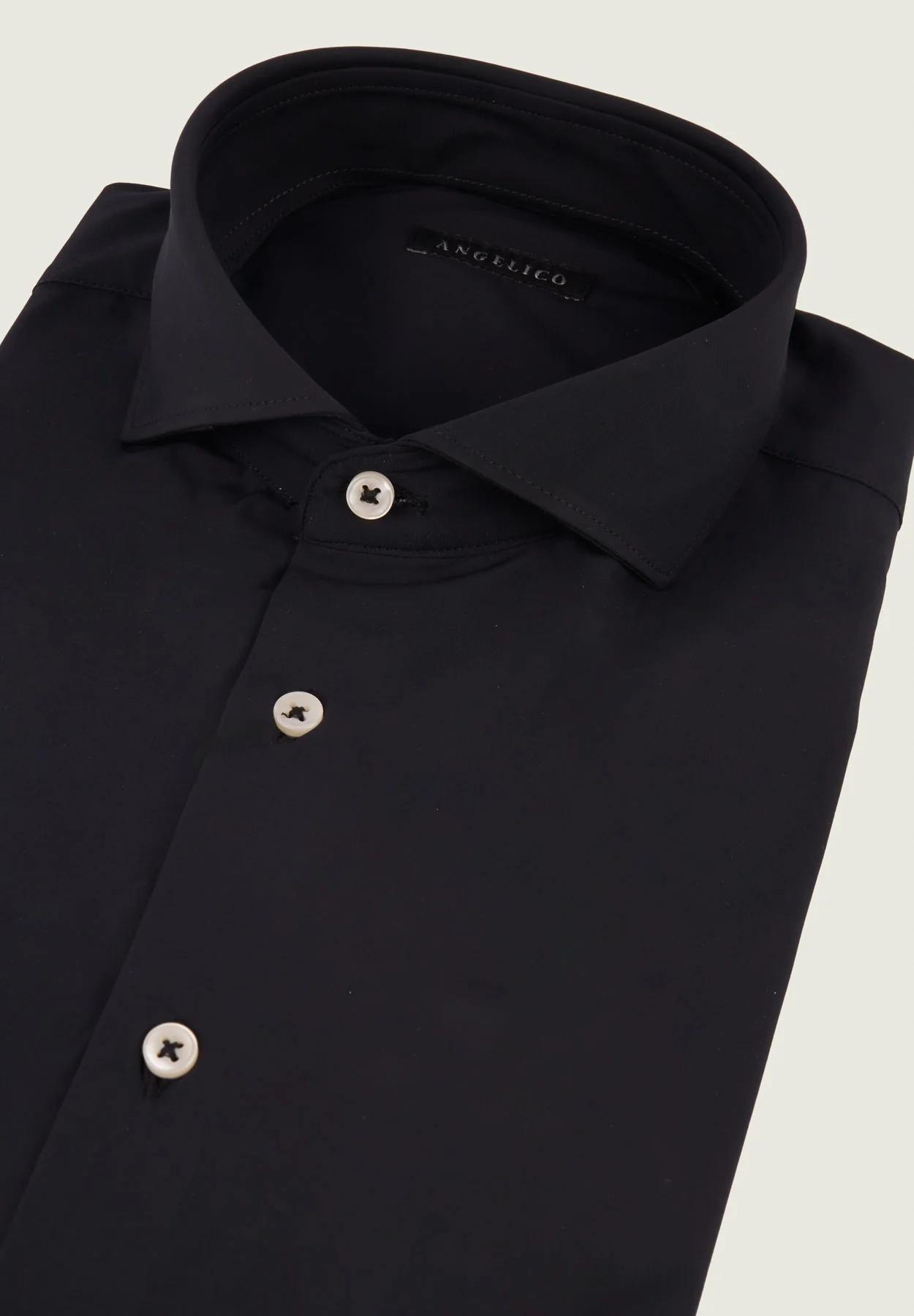 Camicia nera tessuto performance custom fit - Image 2