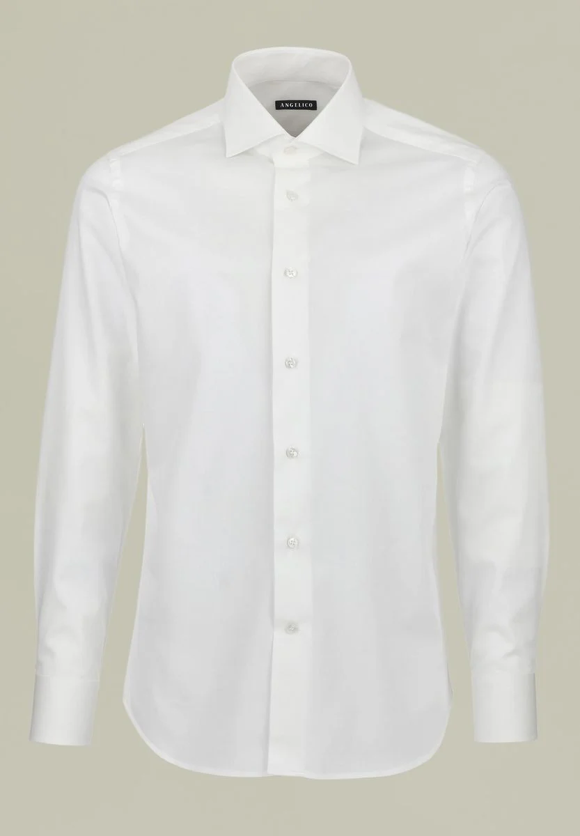 Camicia bianca twill cotone slim fit