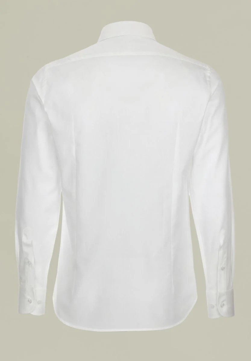 Camicia bianca twill cotone slim fit - Image 3
