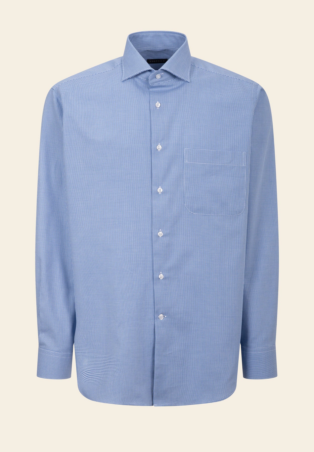 Camicia bianca azzurra vichy cotone comfort fit