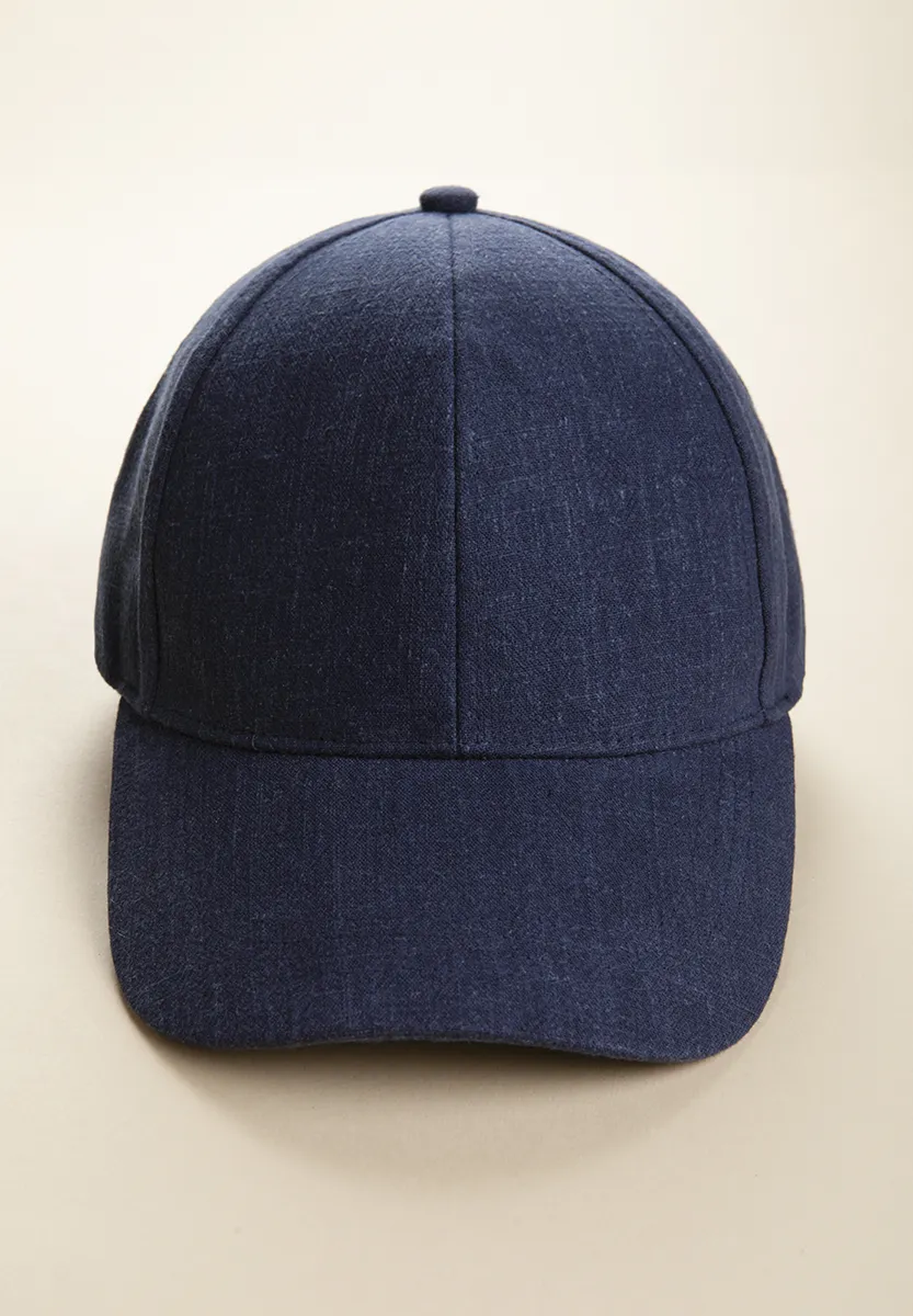 Cappello baseball blu misto lino - Image 4