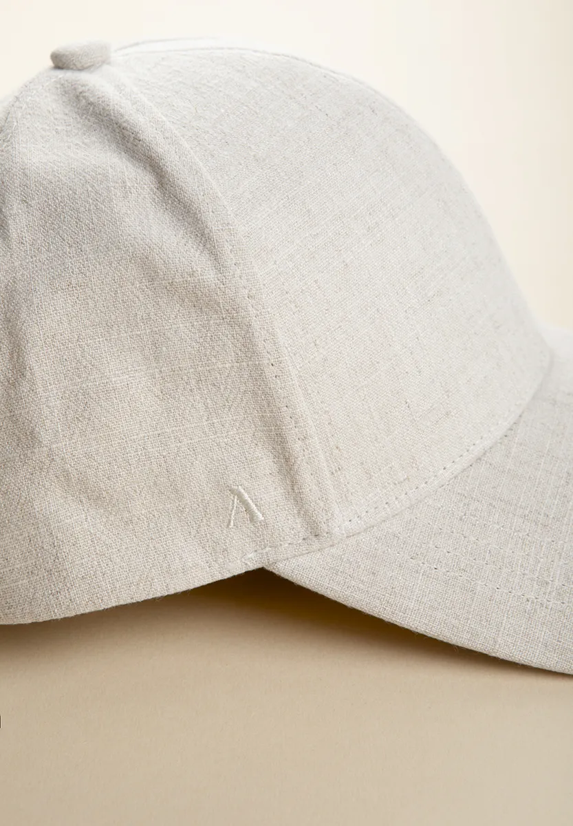 Cappello baseball ecrù misto lino - Image 2