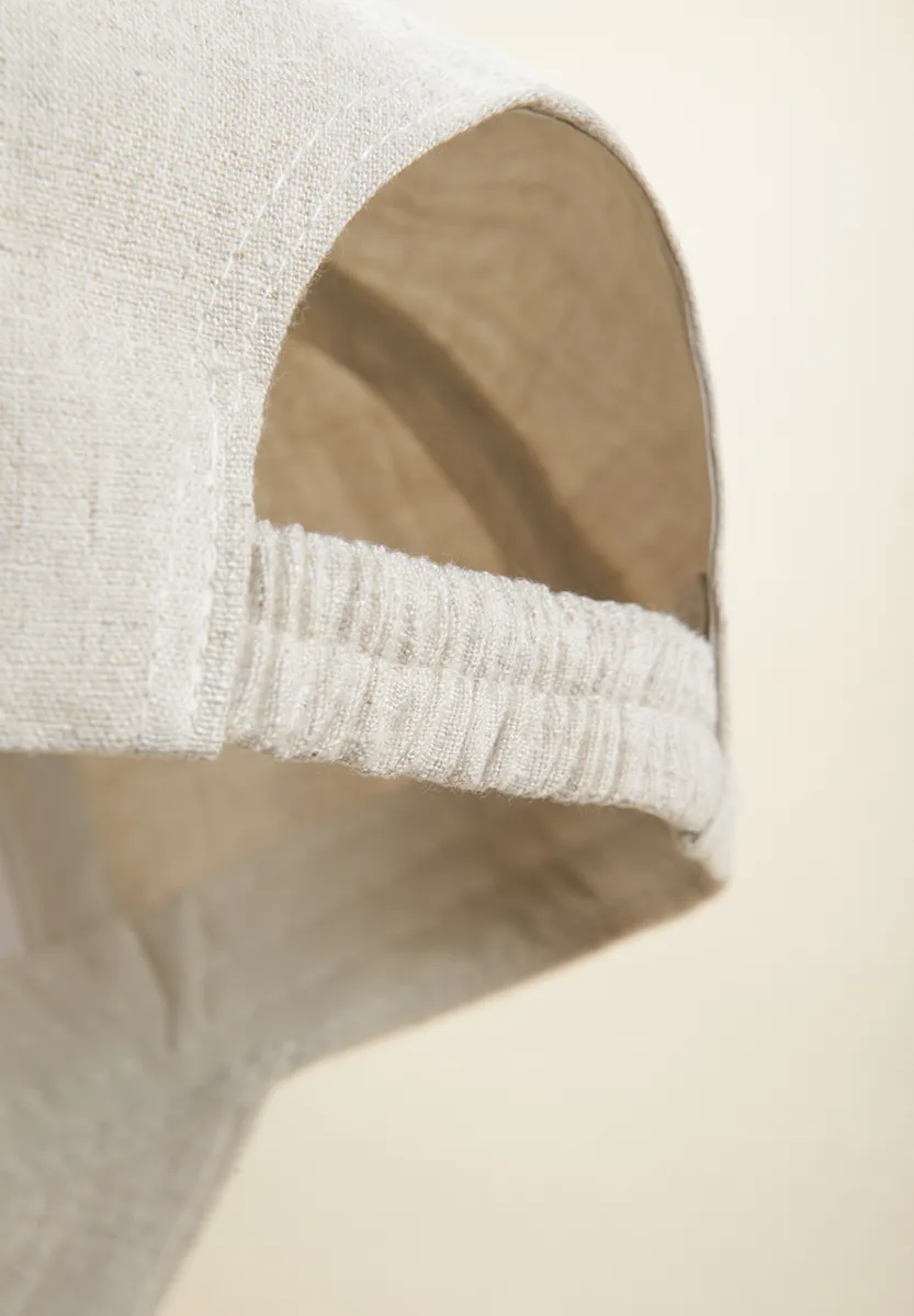 Cappello baseball ecrù misto lino - Image 3