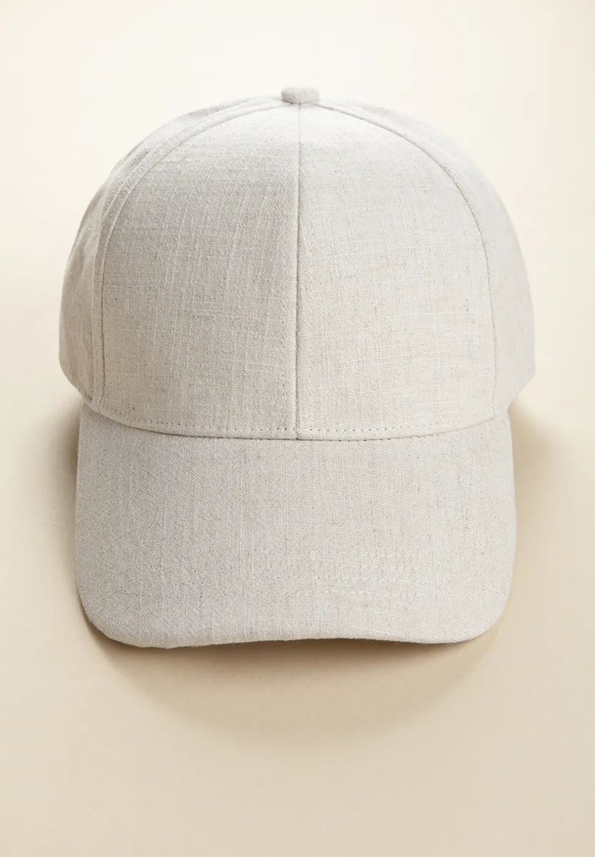 Cappello baseball ecrù misto lino - Image 4