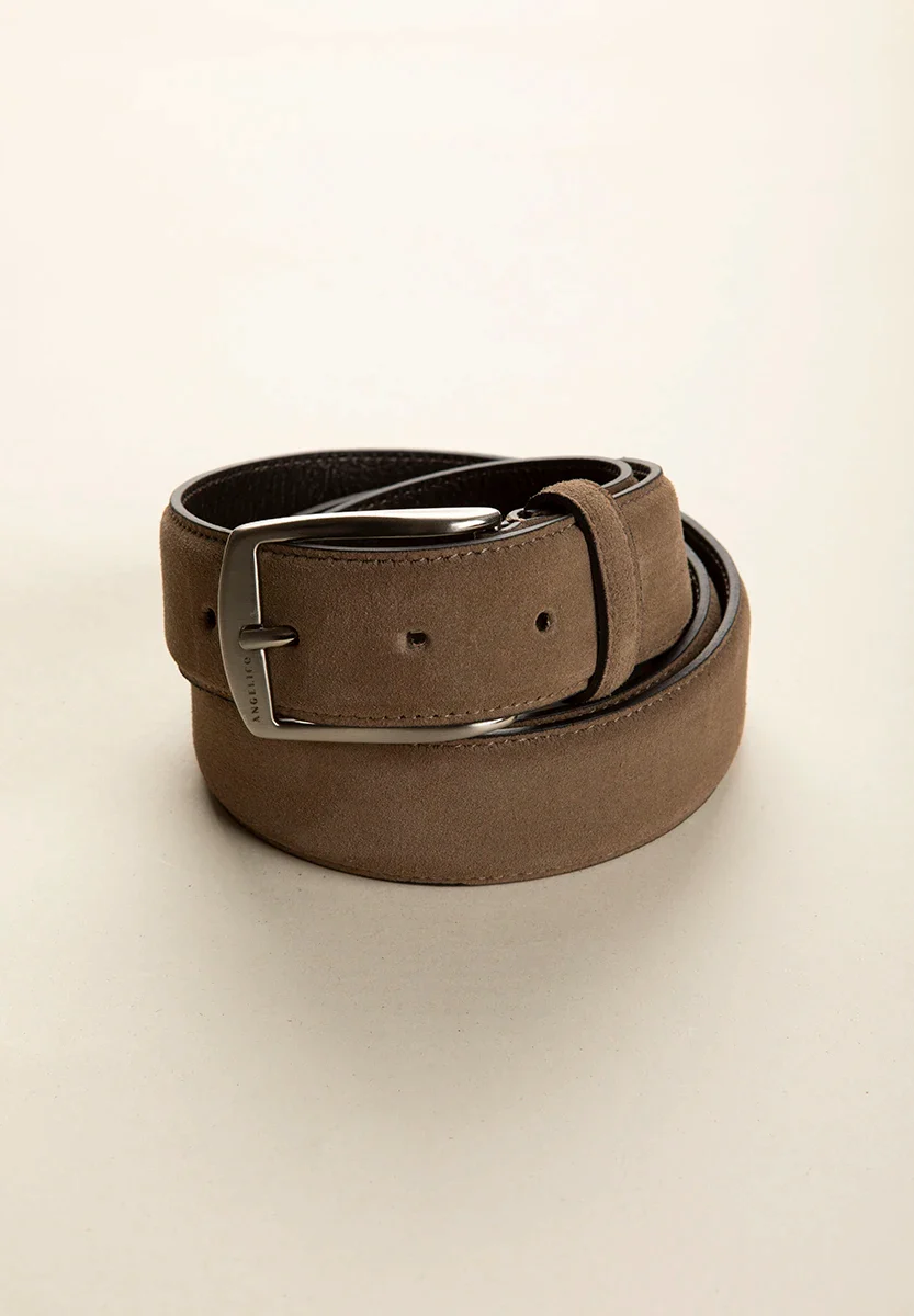 Cintura scamosciata cammello pelle