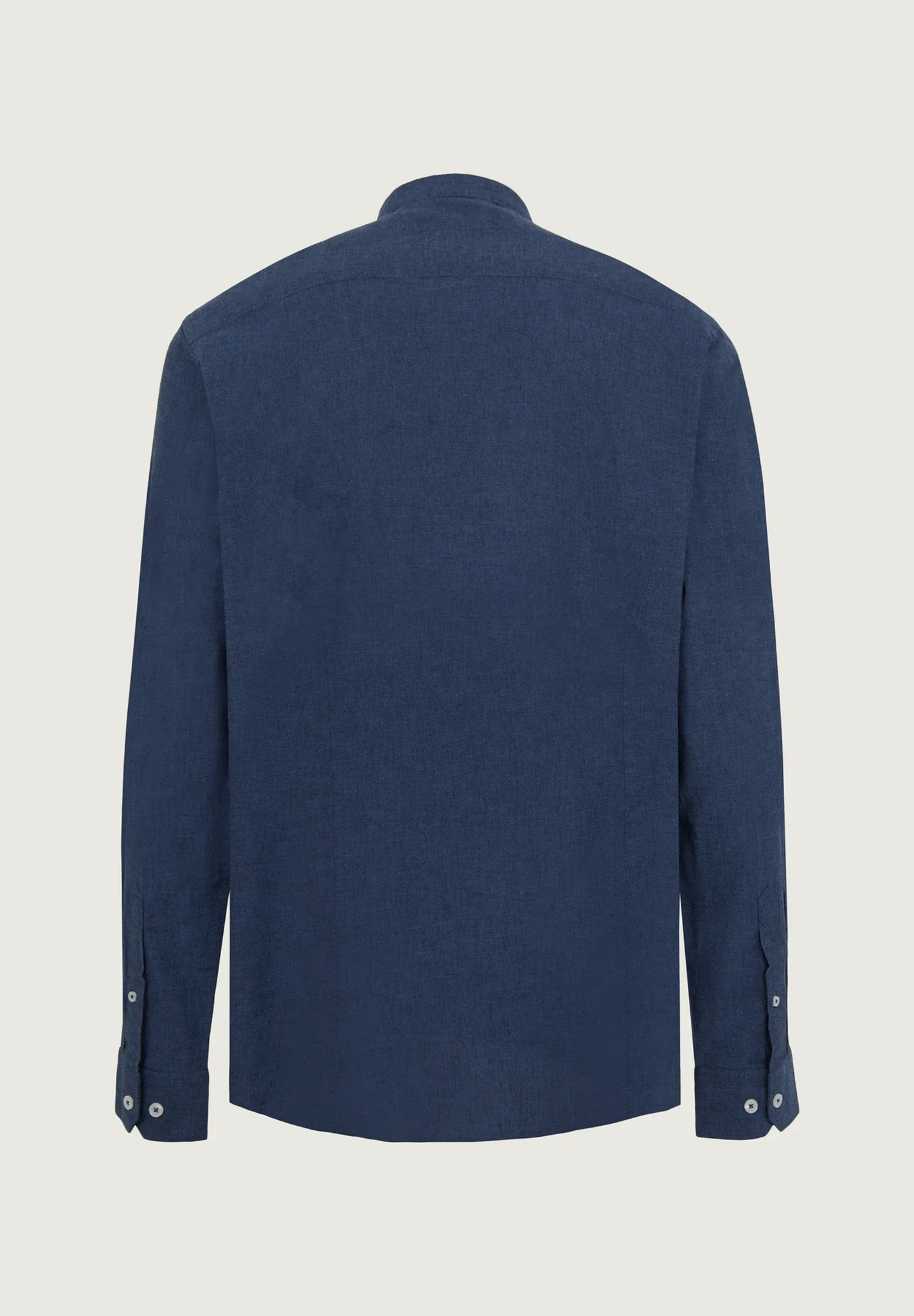 Camicia blu coreana lino cotone custom fit - Image 3