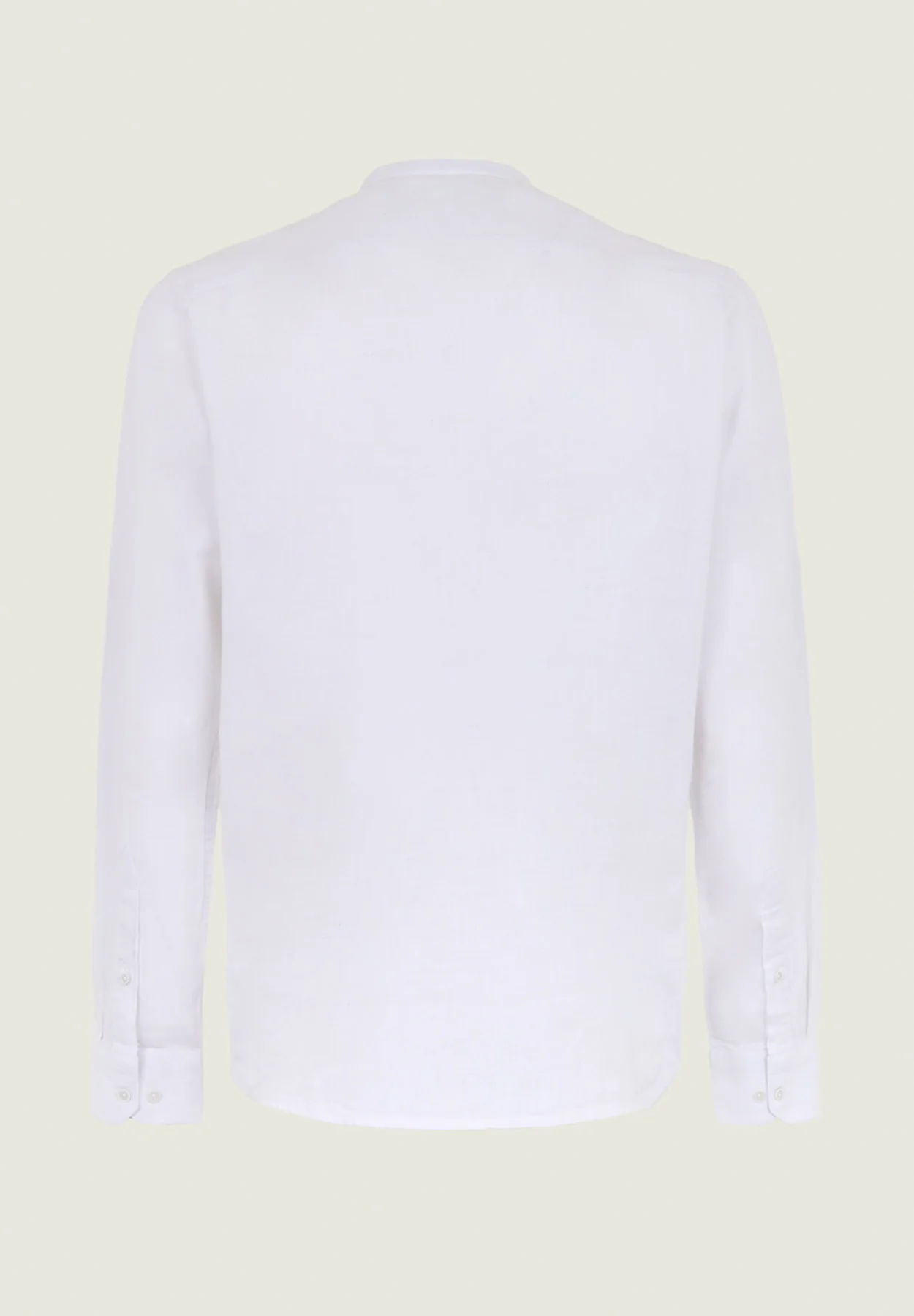 Camicia coreana bianca misto lino slim fit - Image 3