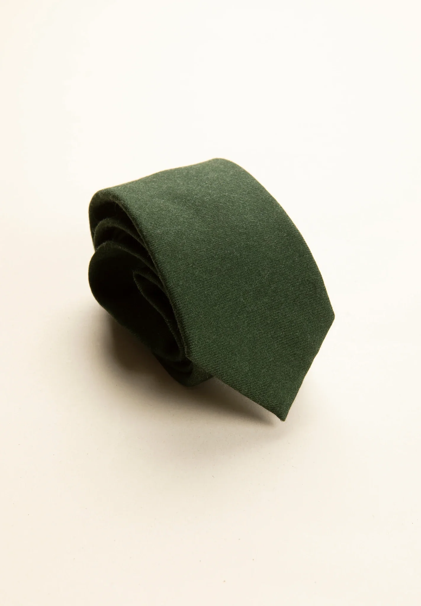 Cravatta lana verde pino unita