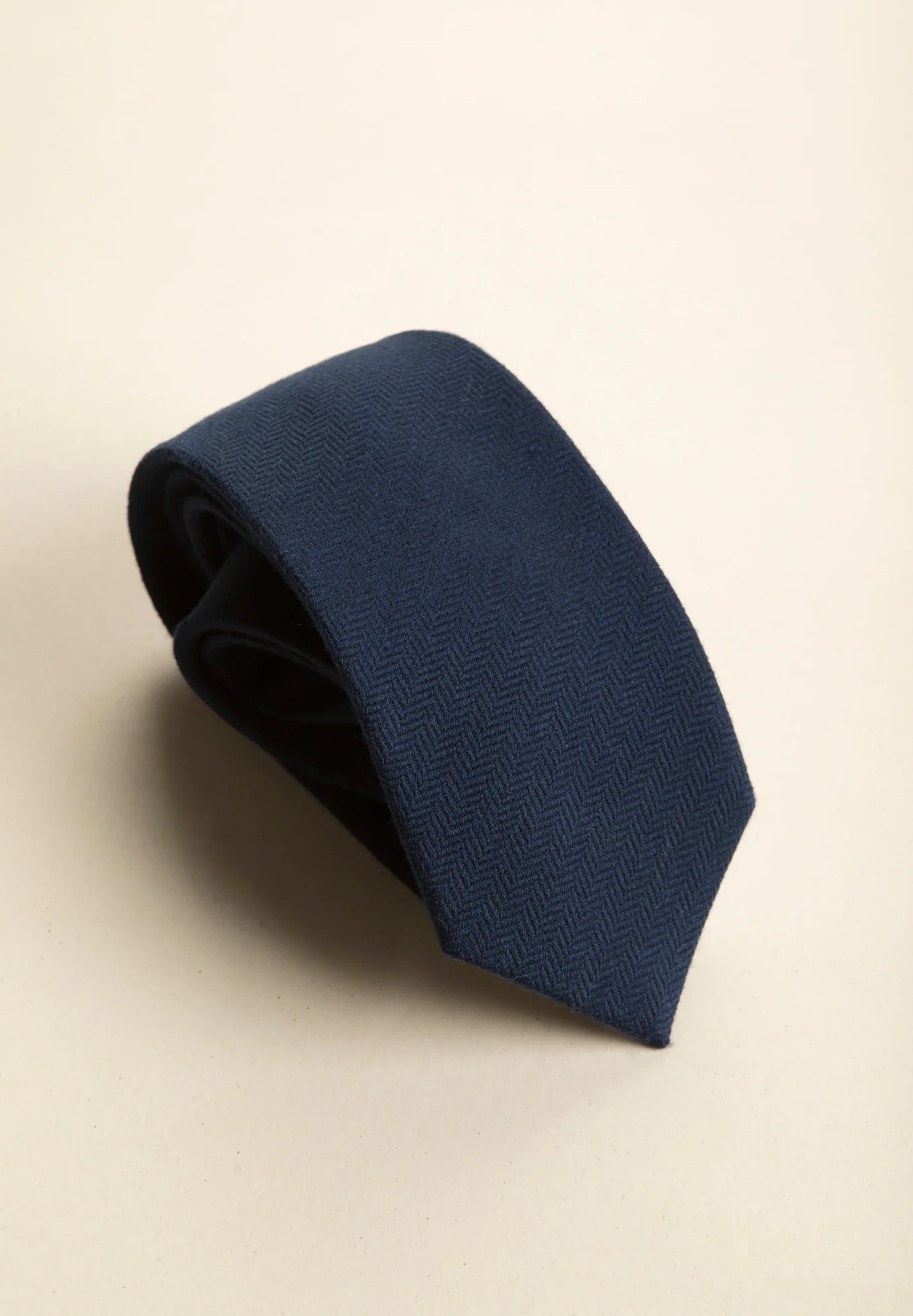 Cravatta blu resca misto seta lana