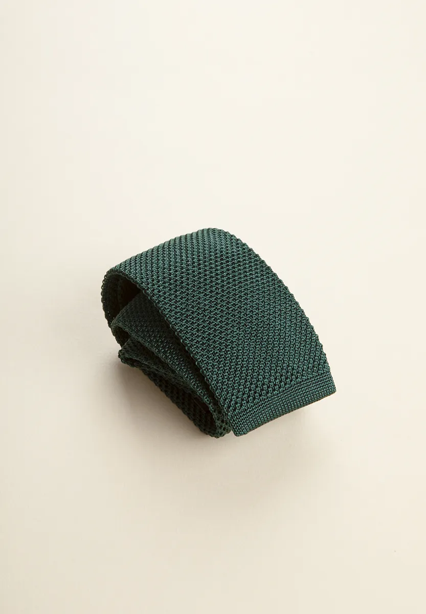 Cravatta verde seta tricot