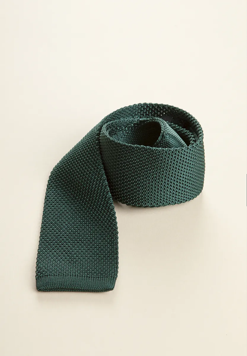 Cravatta verde seta tricot - Image 3