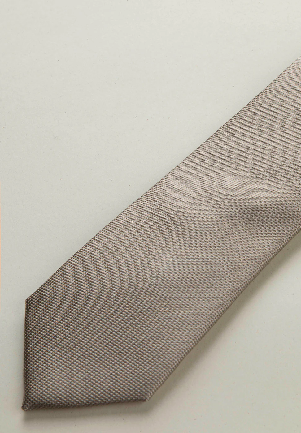 Cravatta beige microarmatura seta - Image 3