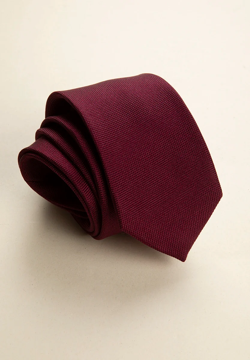 Cravatta burgundy microarmatura seta