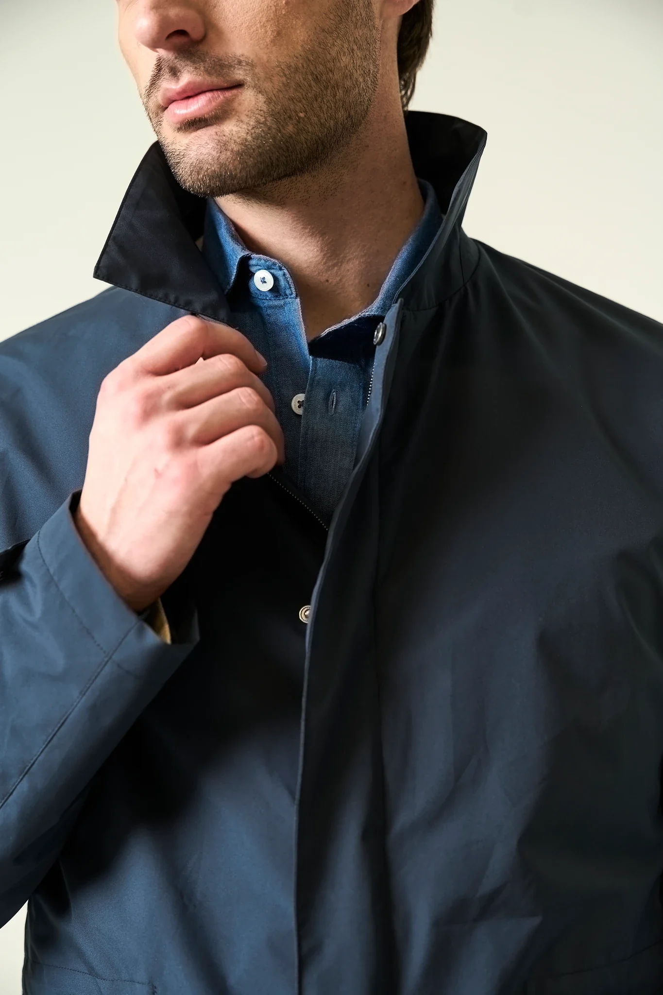 Field jacket blu tessuto tecnico - Image 2