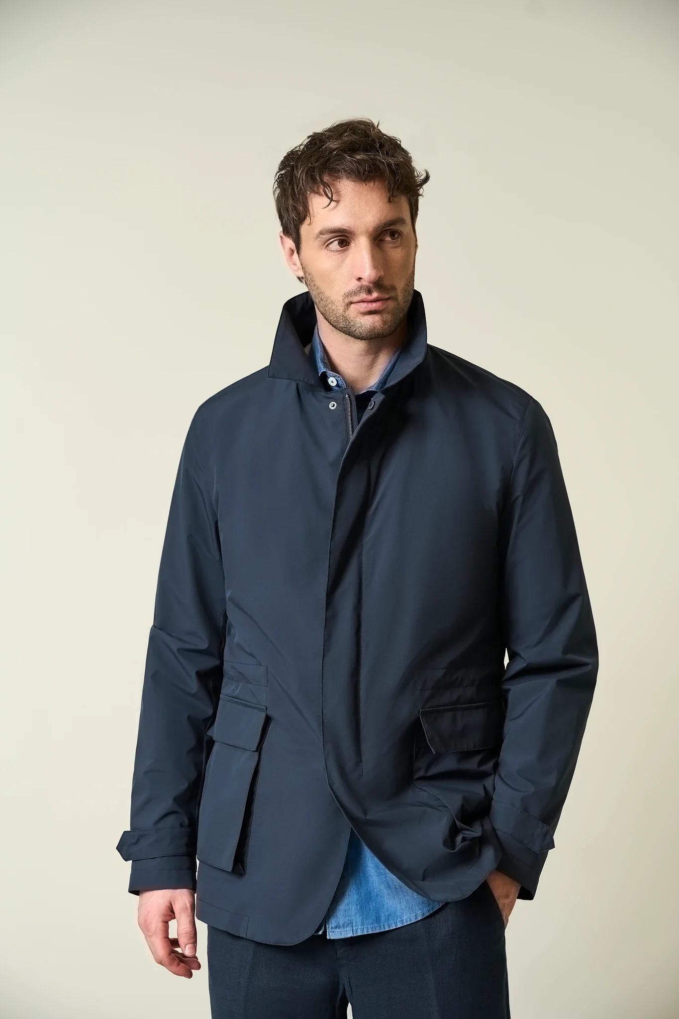 Field jacket blu tessuto tecnico - Image 3