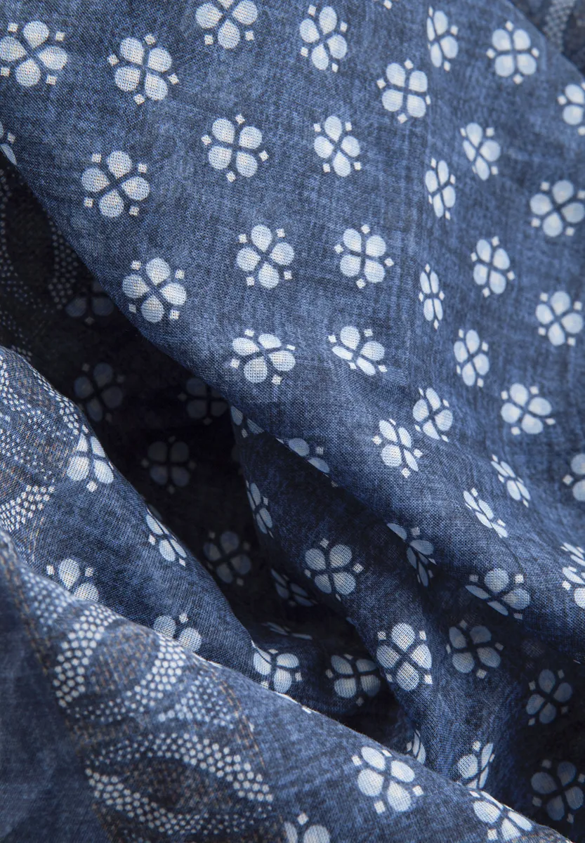 Foulard blu fantasia cotone - Image 2
