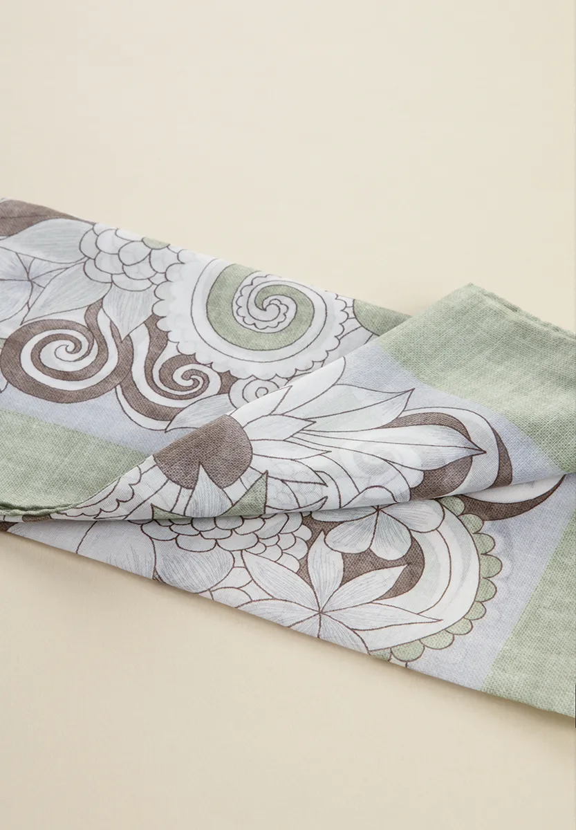 Foulard verde fantasia cotone - Image 2
