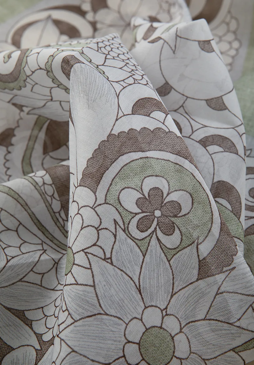Foulard verde fantasia cotone - Image 3