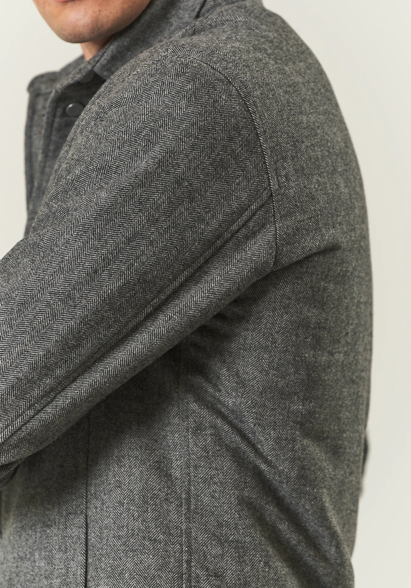 Over jacket nero grigio resca misto lana - Image 2